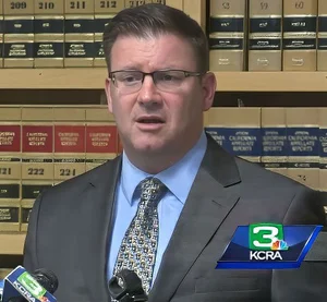 Attorney Ryan Couzens being interviewed by Channel 3 KCRA news